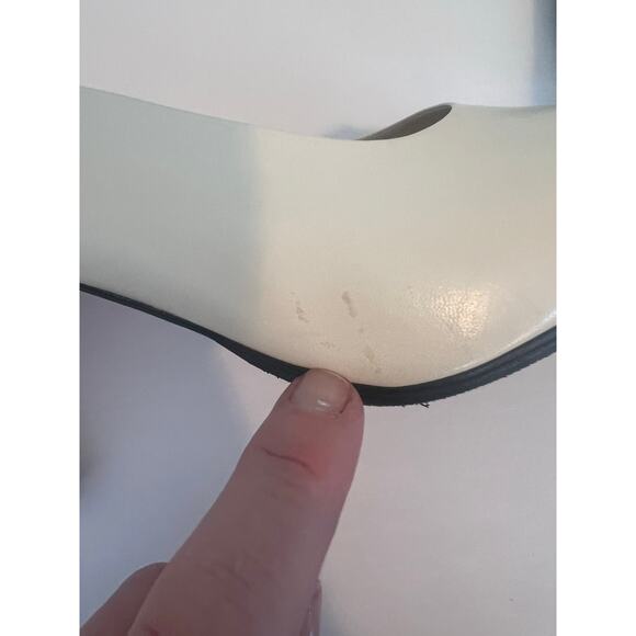 VIA SPIGA CREAM WHITE OPEN TOE WOMENS HEELS SIZE 7 1/2 B - Picture 11 of 12